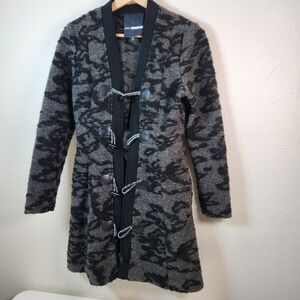 PLENTY by Tracy Reese Gray & Black Sweatercoat - - EUC